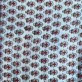 Mashru Silk Hand Block Printed Fabric - Light Slate Gray / Maroon - Small Butti - Vastra Raag
